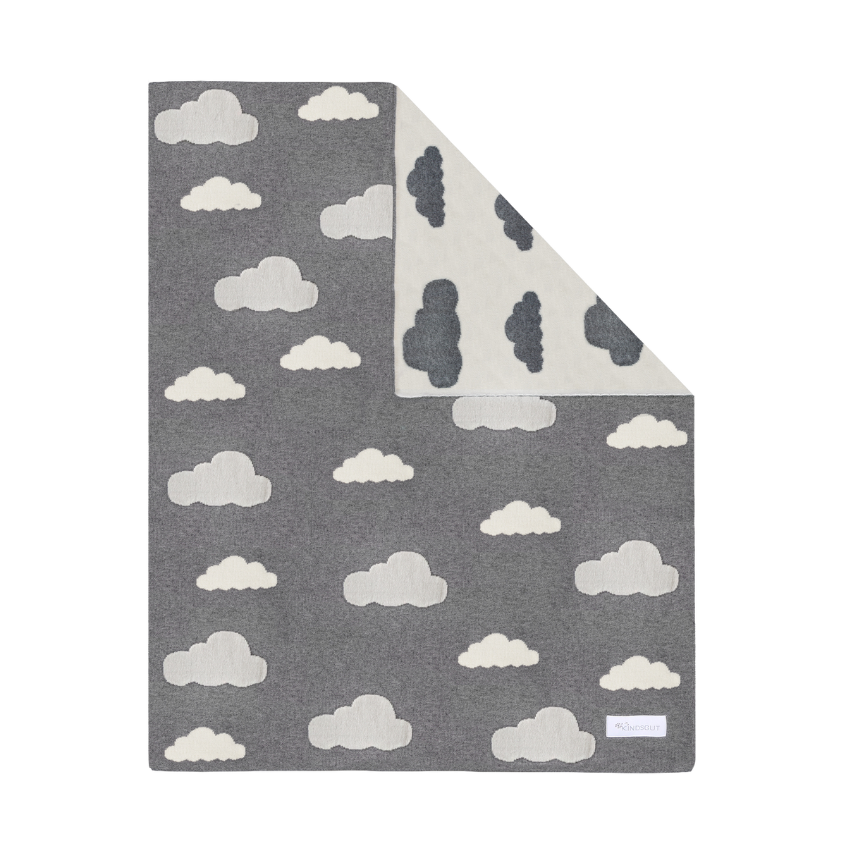 Strickdecke für Babys und Kinder 80 x 100 cm Wolken von Kindsgut – Produktfoto 6