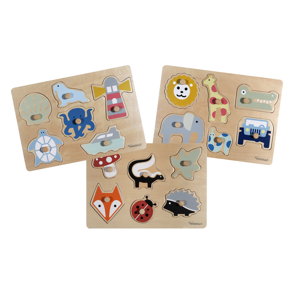 Steckpuzzle Holz mit Knauf Safari von Kindsgut – Produktfoto 6