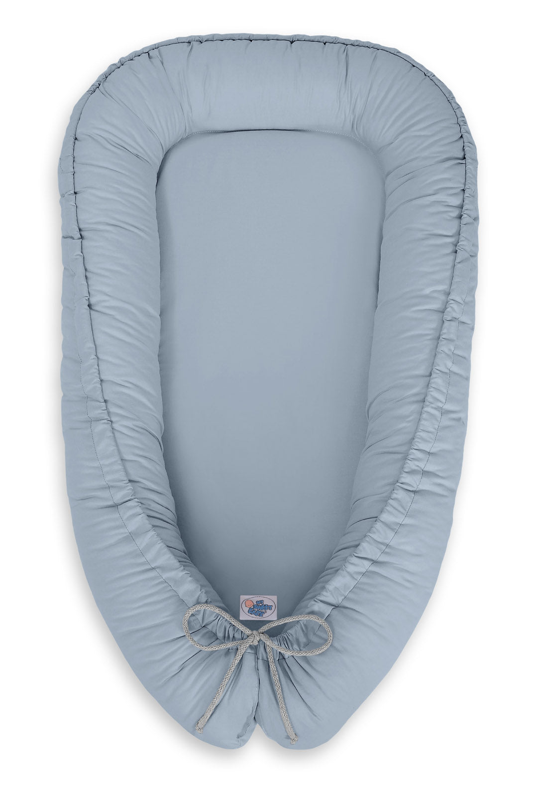 Babynest Kokon Baumwolle uni – Taubenblau