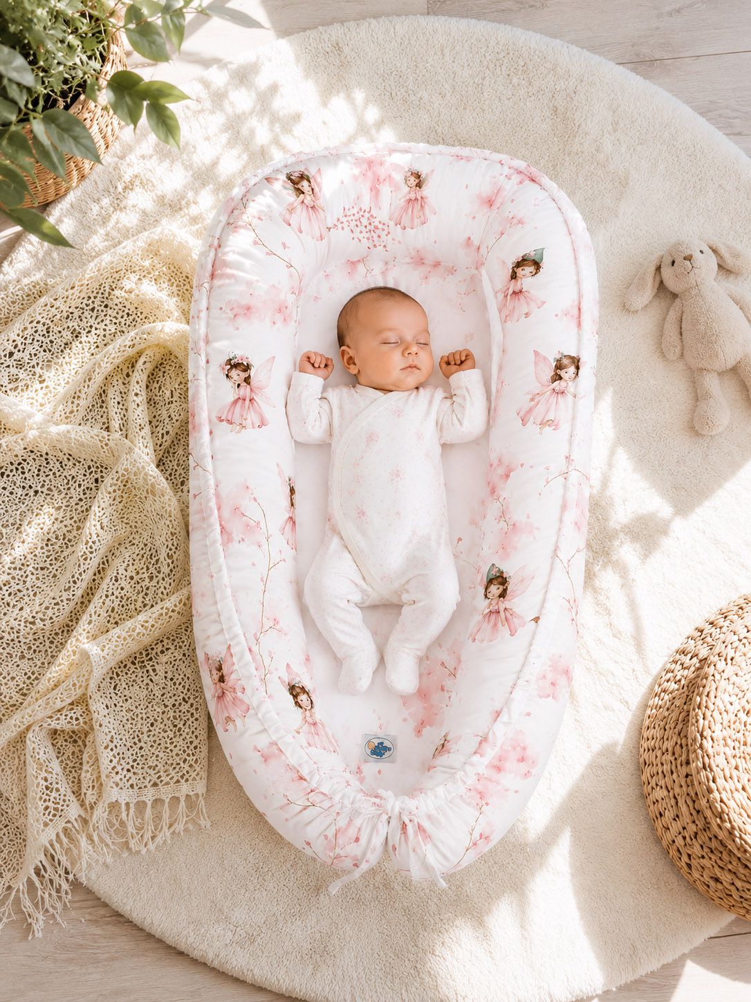 Babynest Kokon mit Motiv – Detailansicht