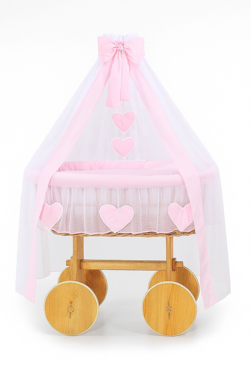 Stubenwagen Deluxe Weide mit Baldachin – Natur Amelie Rosa