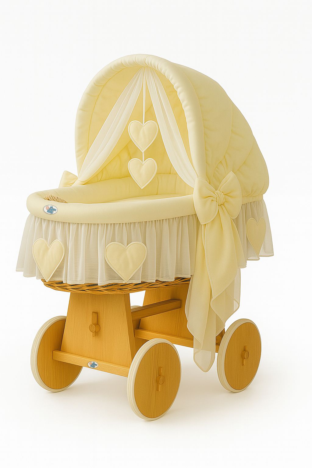 Stubenwagen Weide mit Verdeck Amelie – Natur Creme