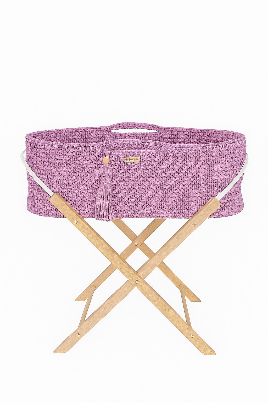 Moseskorb Baumwolle mit Ständer BOHO – Lavendel
