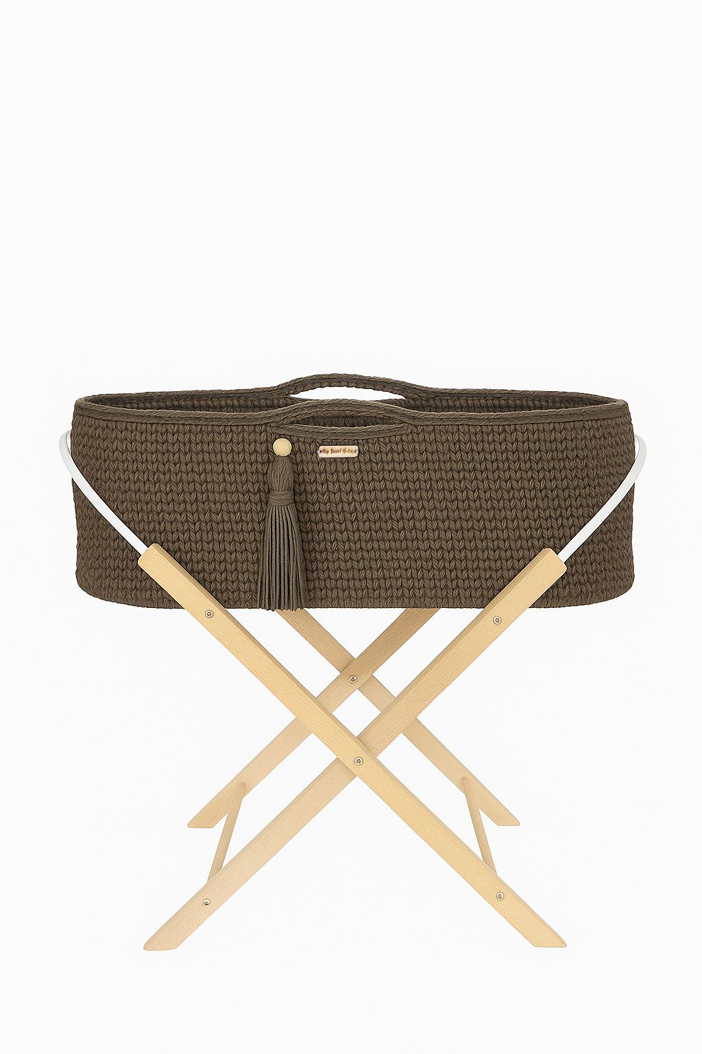Moseskorb Baumwolle mit Ständer BOHO – Mokka