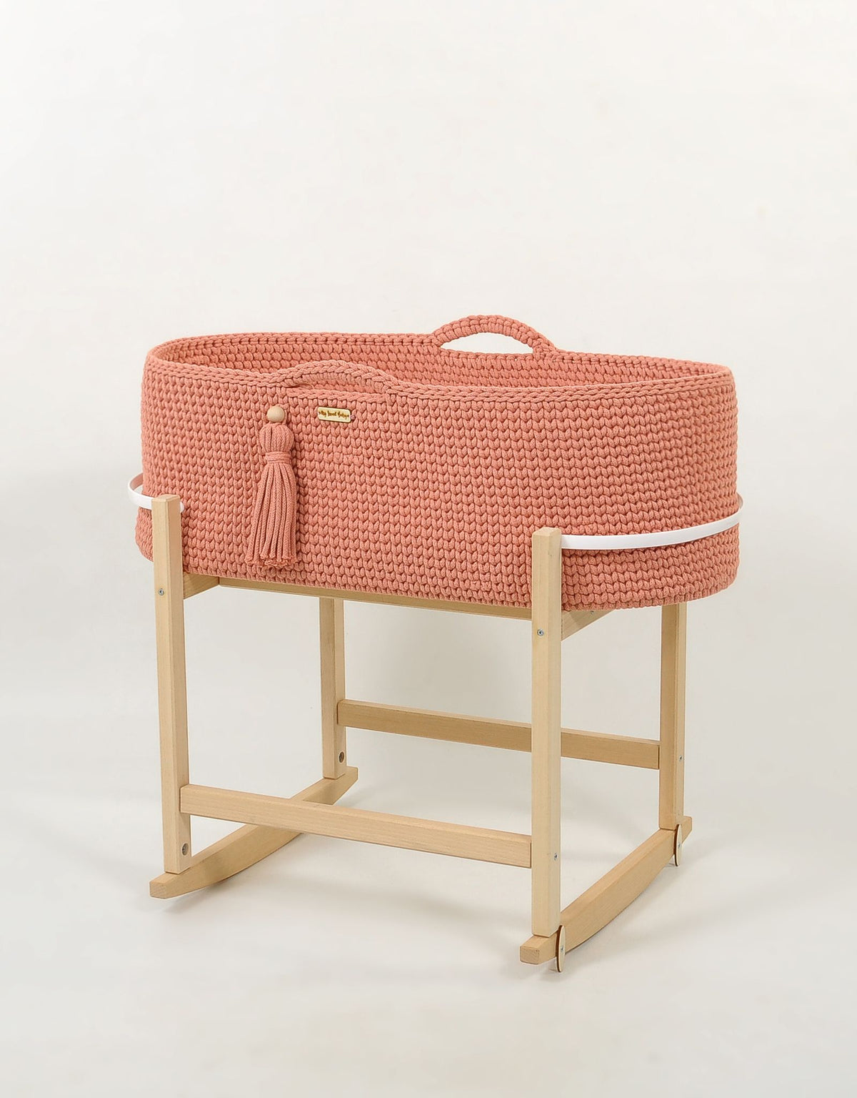 Moseskorb Baumwolle mit Wiege BOHO – Blush