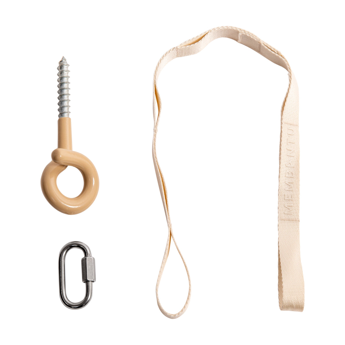 Membantu Deckenbefestigung 2.0 mit Haken, Nylonband und Karabiner
