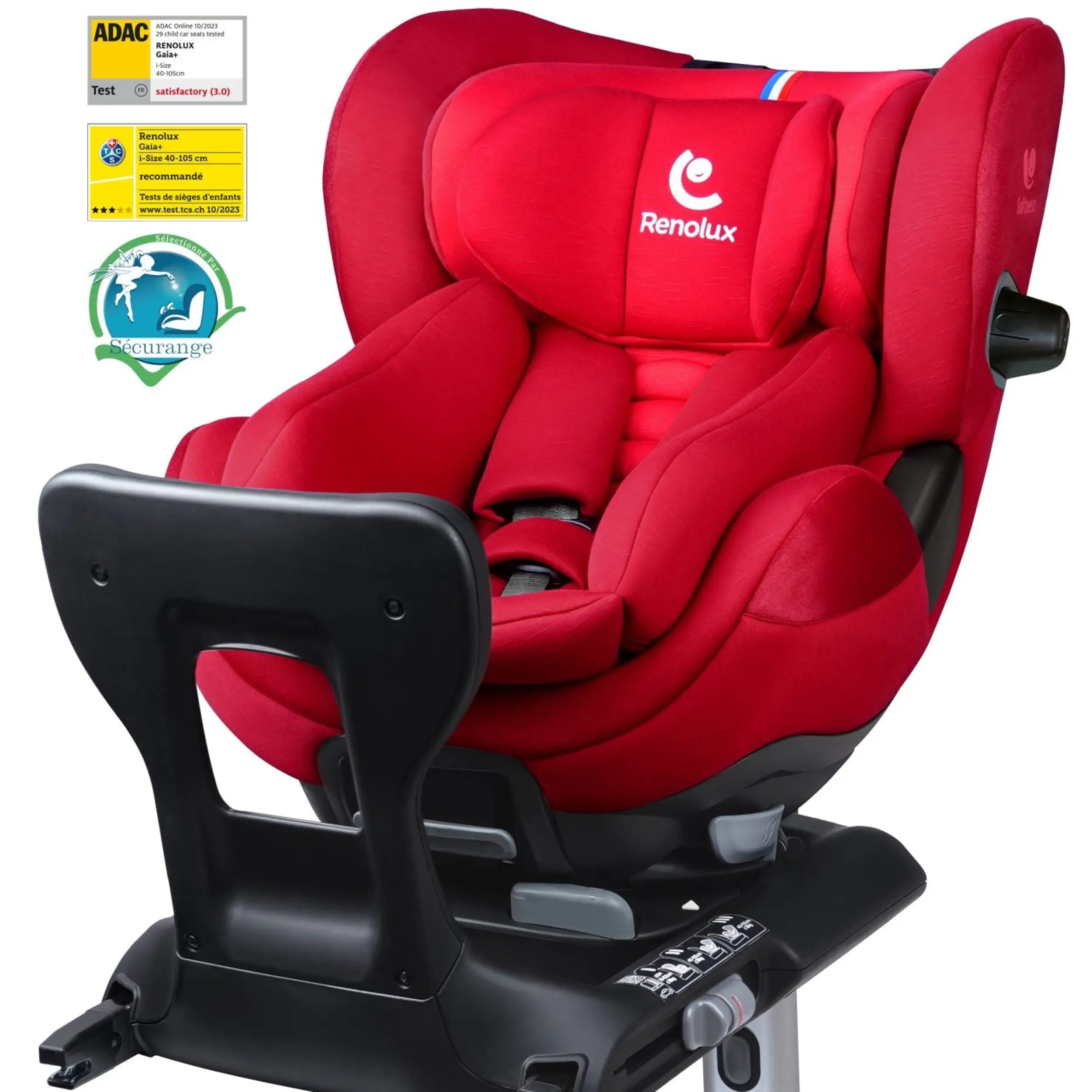 Mitwachsender Kindersitz RENOLUX Gaia Plus 0-12 Jahre - Rot