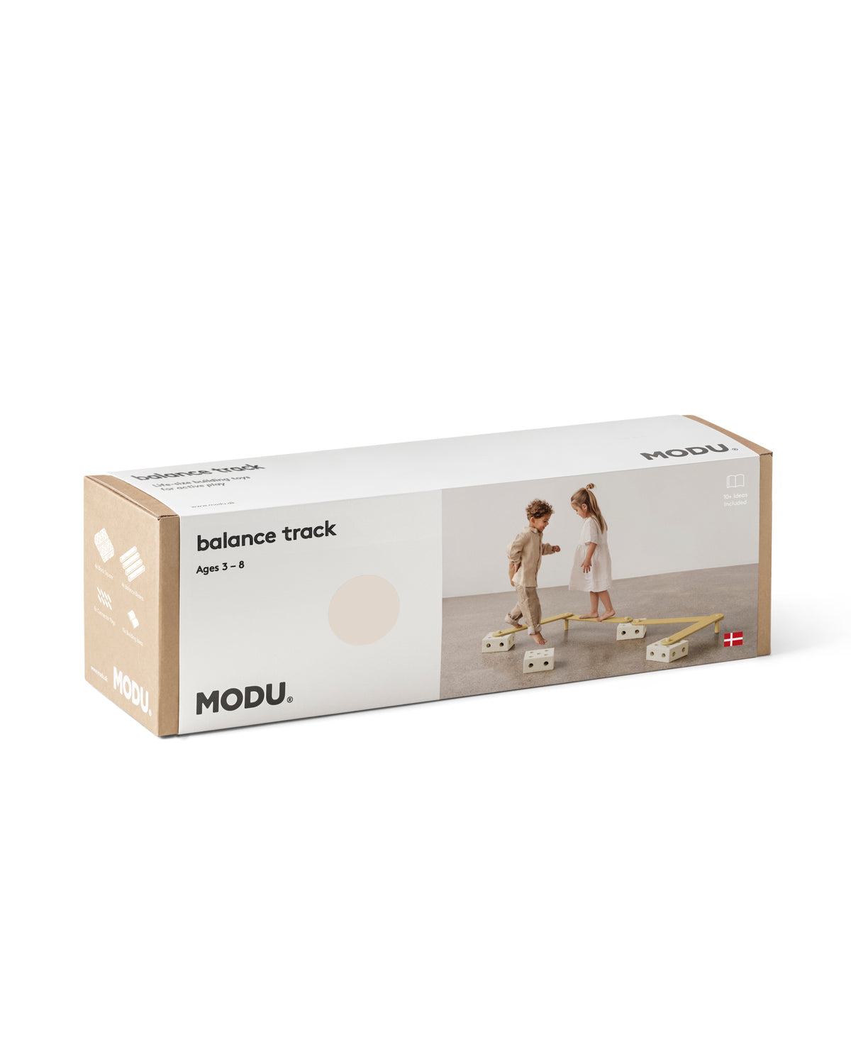 MODU Balance Track: Balancierstrecke aus Holzbalken und Schaumstoffblöcken, Sand, Ansicht 3