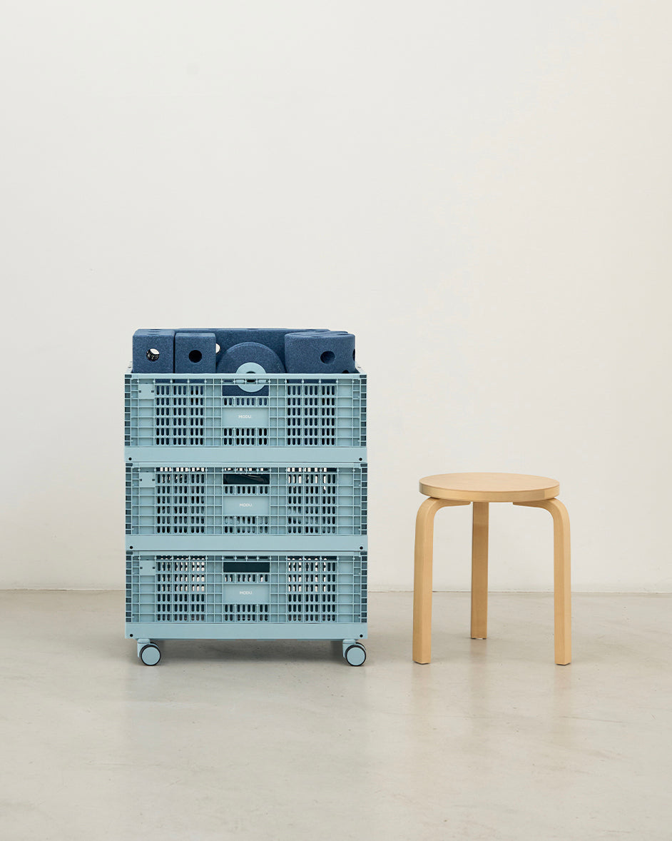 MODU Storage Crate: große stapelbare Aufbewahrungsbox für Spielzeug, Sky Blue, Ansicht 2
