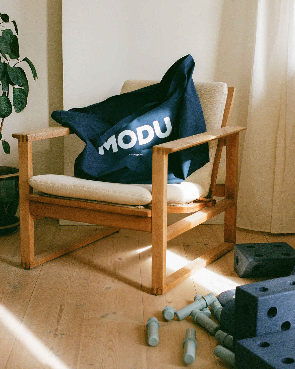 MODU Travel Bag: große Canvas-Tasche mit Seitentasche für MODU-Teile, Blue, Ansicht 2