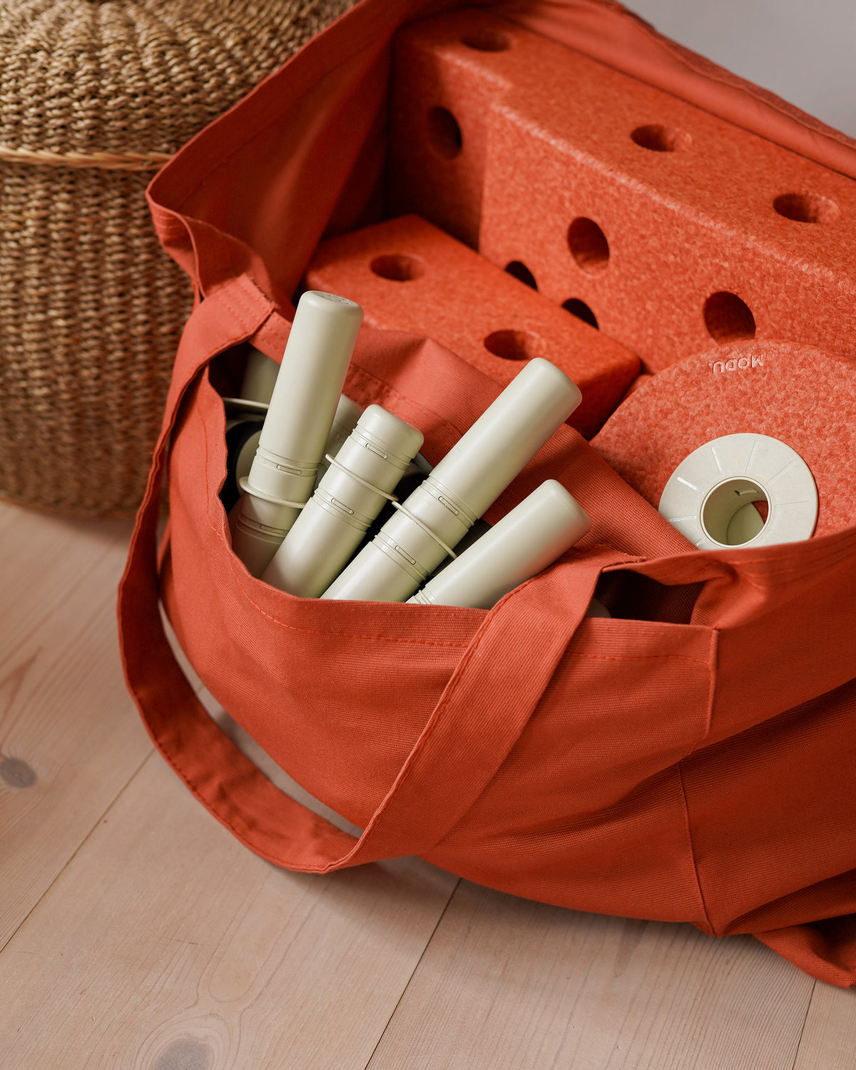 MODU Travel Bag: große Canvas-Tasche mit Seitentasche für MODU-Teile, Orange, Ansicht 4