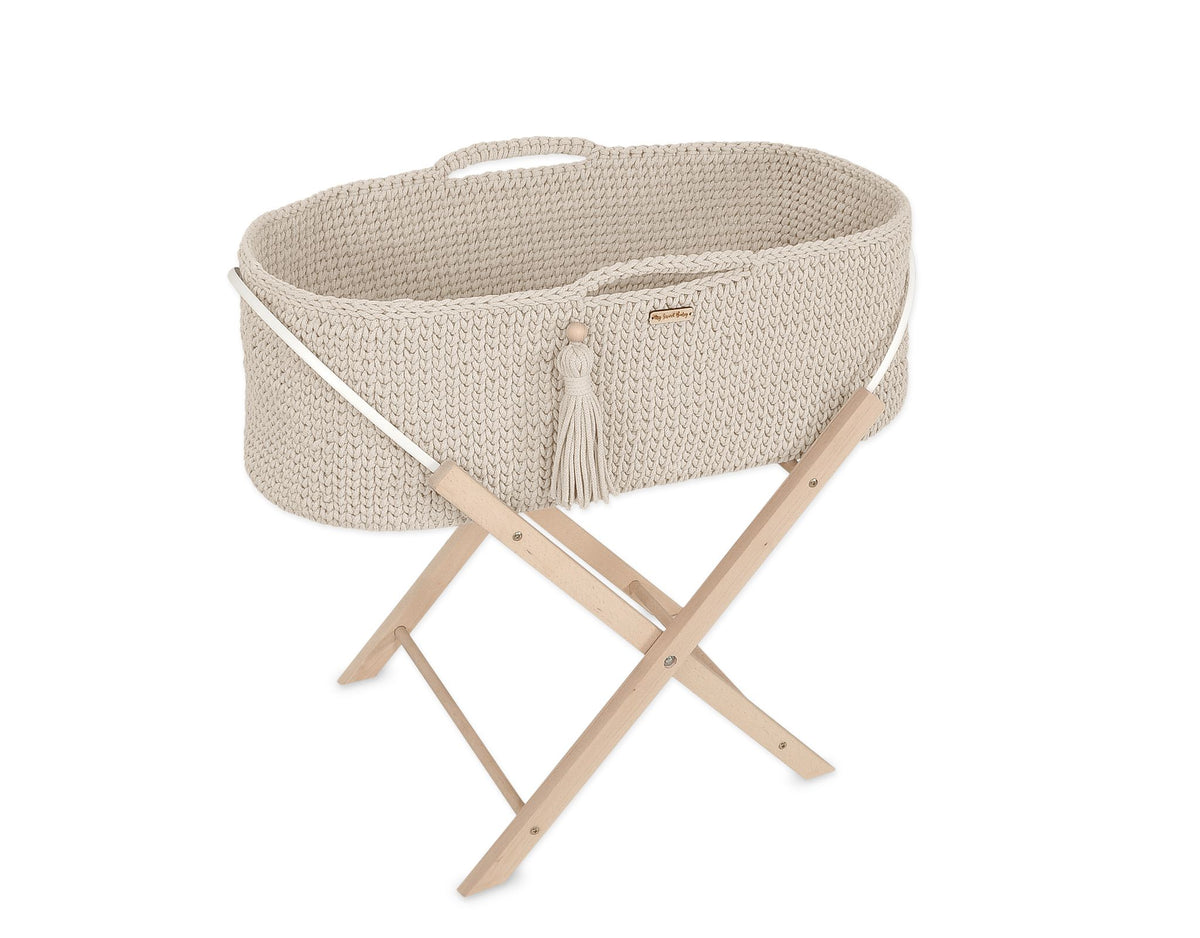 Moseskorb Baumwolle mit Ständer BOHO – Detailansicht