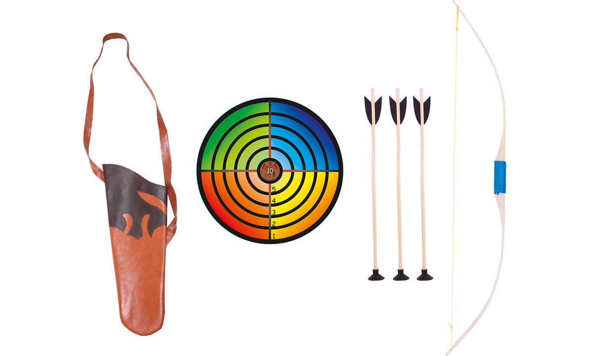 Kinder-Bogen Esche mit Griffumwicklung 90 cm mit Zielscheibe bunt