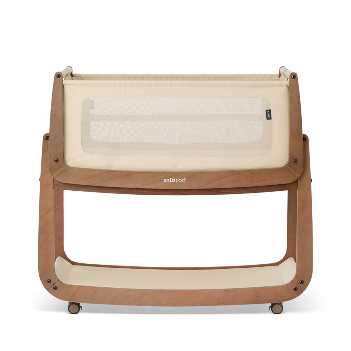 Snüz SnüzPod5 Beistellbett mit heruntergeklappter Seitenwand und Netzfenster, Walnut