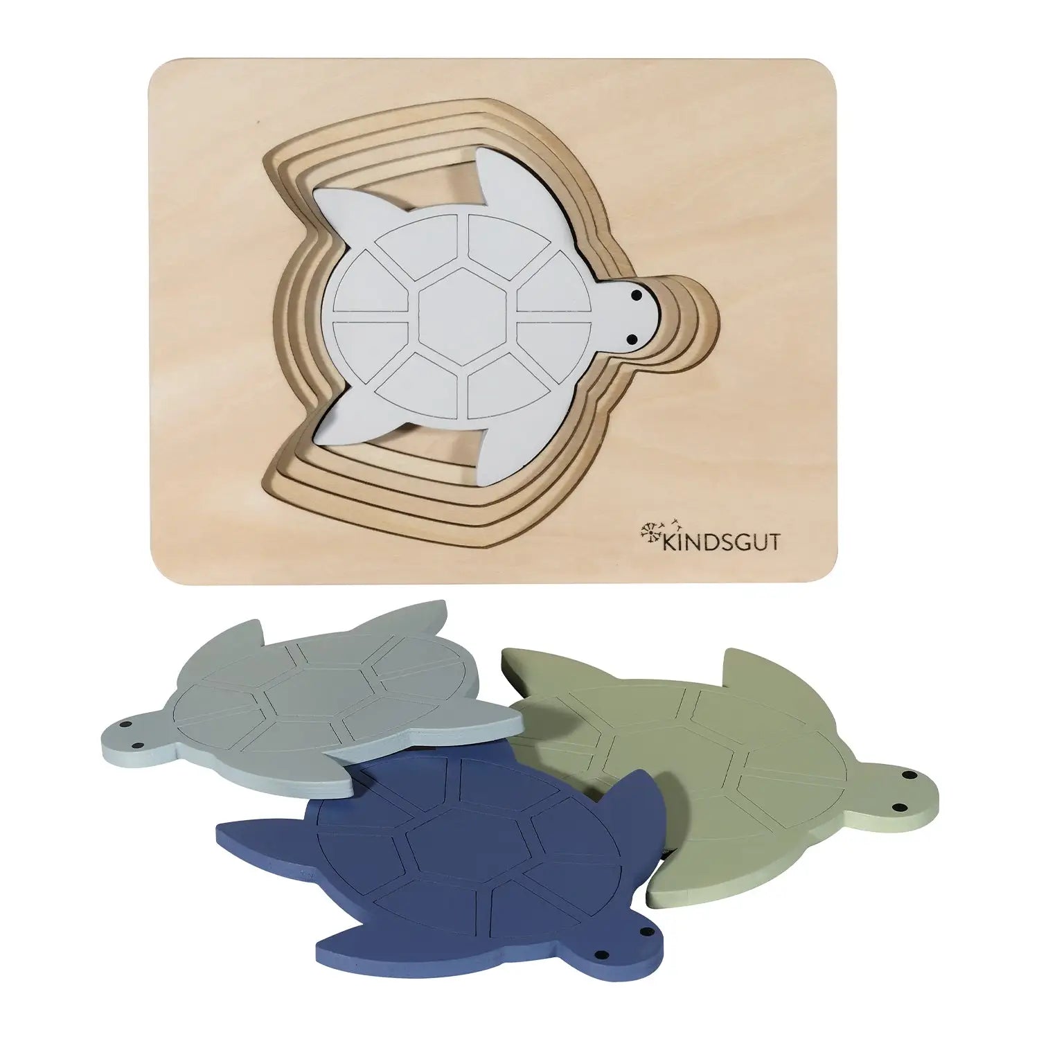 Tier-Puzzle Holz – 5-Teile Tierformen - Schildkröte