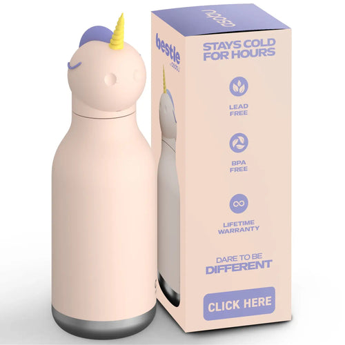 Unicorn Bestie Bottle – Kinder Trinkflasche Edelstahl isoliert Einhornmotiv - Kindertrinkflasche
