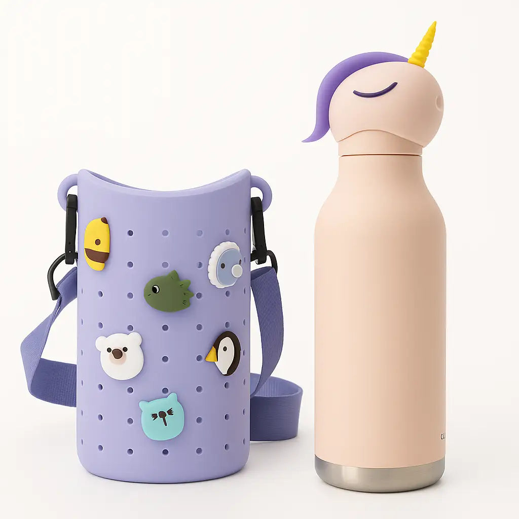 Unicorn Bestie Bottle & Bestie Sling Purple – Kinder Trinkflasche Set 460 ml - Kindertrinkflasche
