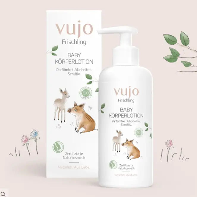vujo – Baby Körperlotion parfümfrei Naturkosmetik 200 ml - Babypflege