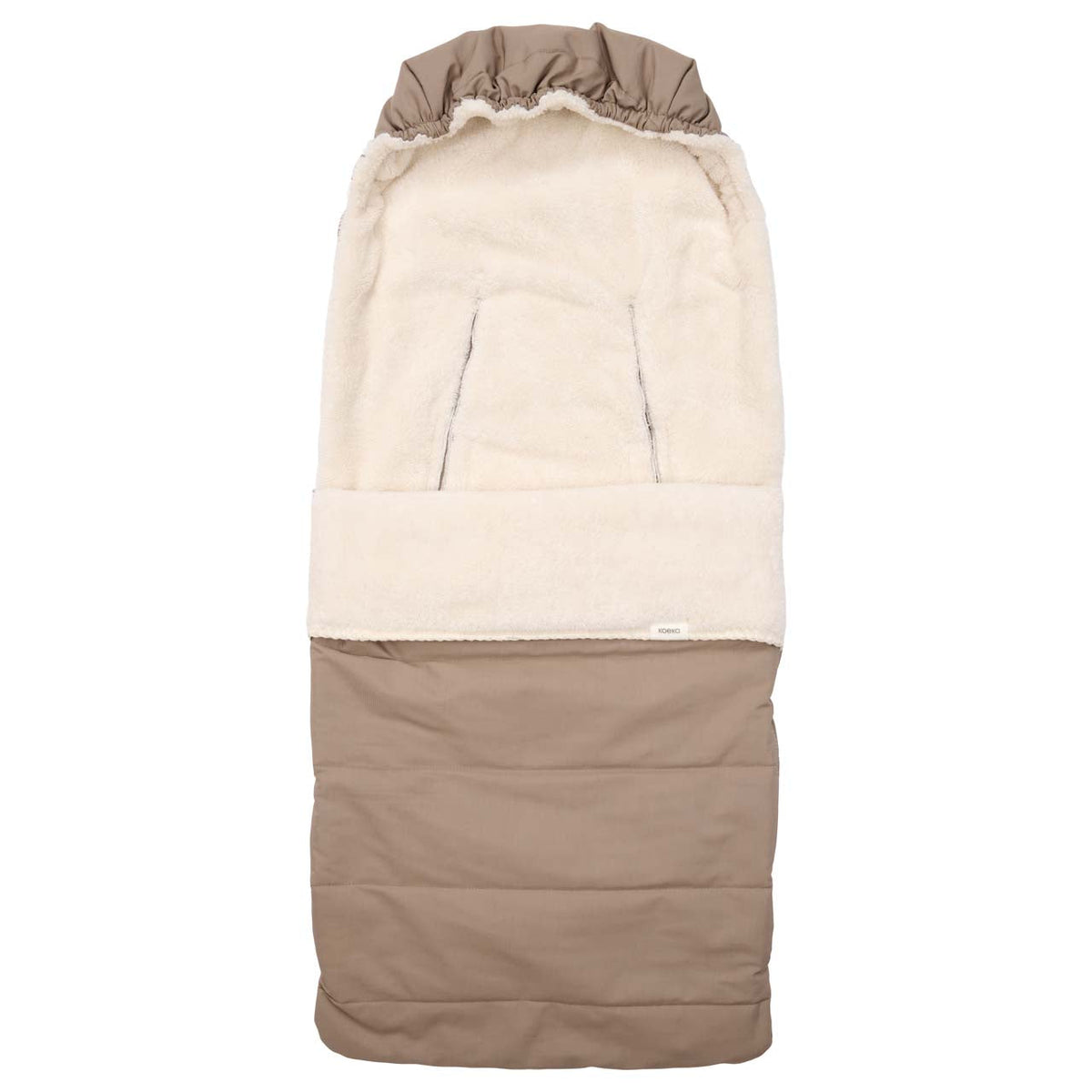 Fußsack für Babyschale Koeka Calgary in Taupe mit Teddyfutter