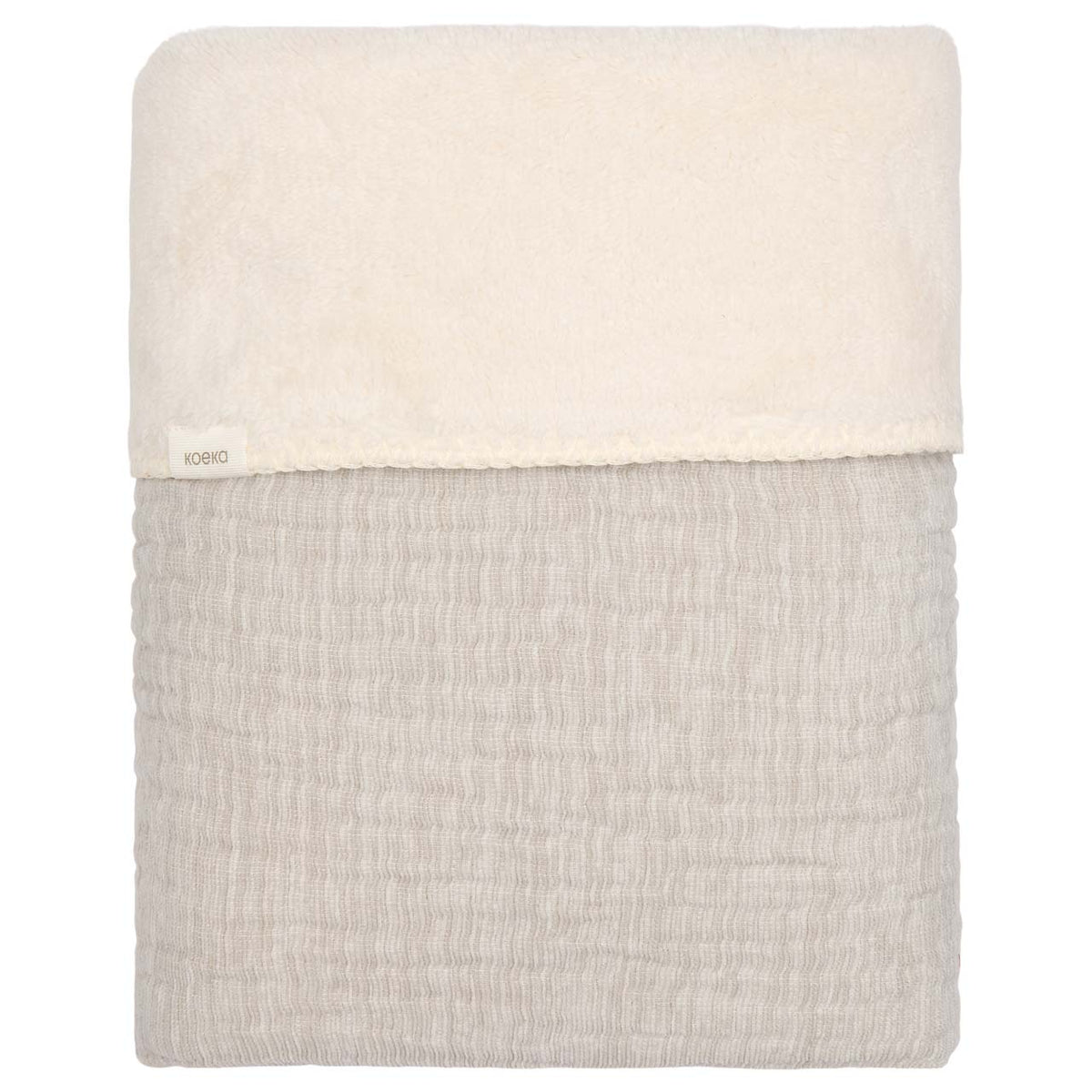 Kinderdecke Chenille mit Teddyfutter 100 × 150 cm von Koeka Rivoli in Stone