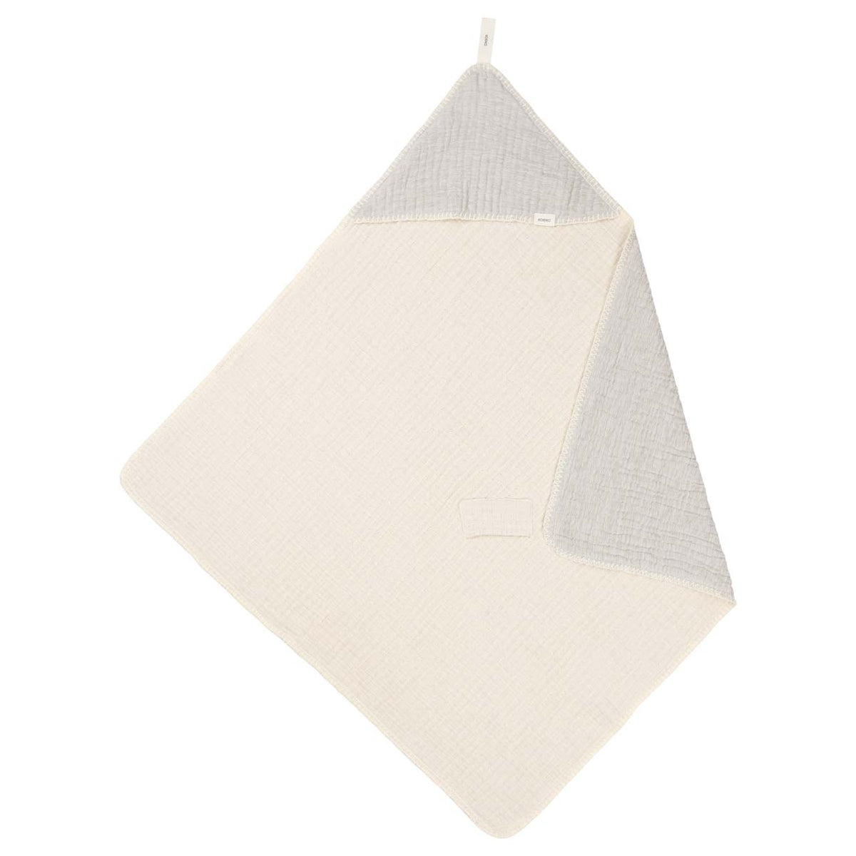 Einschlagdecke Chenille mit Kapuze von Koeka Rivoli in stone