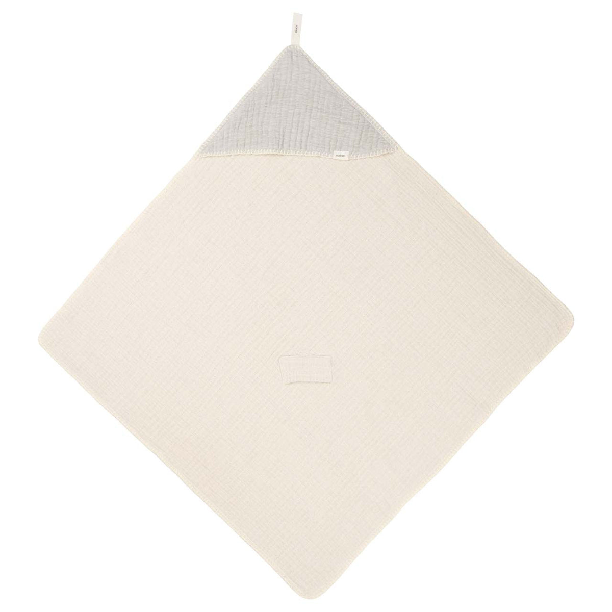 Einschlagdecke Chenille mit Kapuze von Koeka Rivoli in stone, Ansicht 2