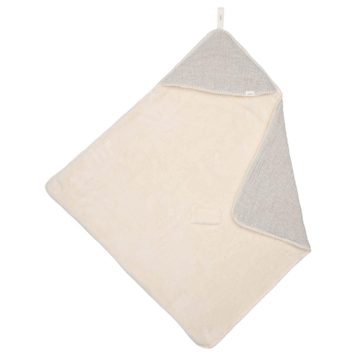 Einschlagdecke mit Teddyfutter 100 × 100 cm von Koeka Rivoli in stone