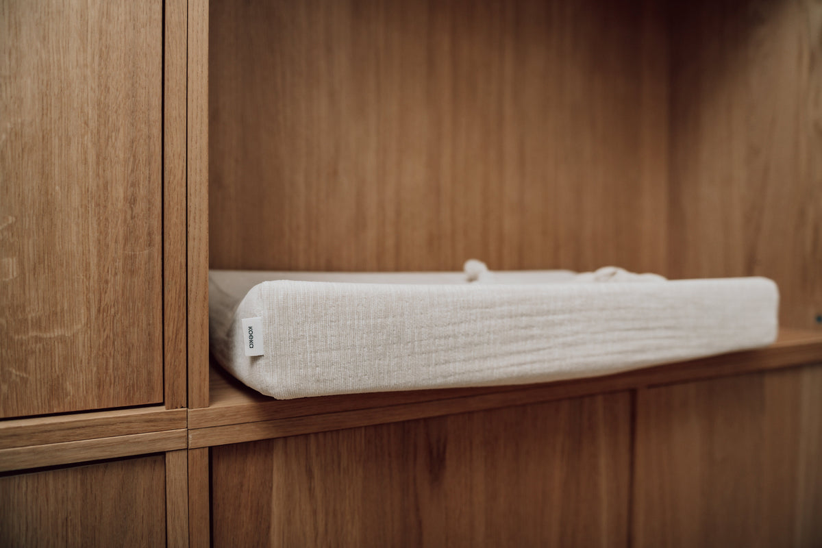 Wickelauflagenbezug Chenille 45 × 73 cm von Koeka Rivoli in warm white, Ansicht 3