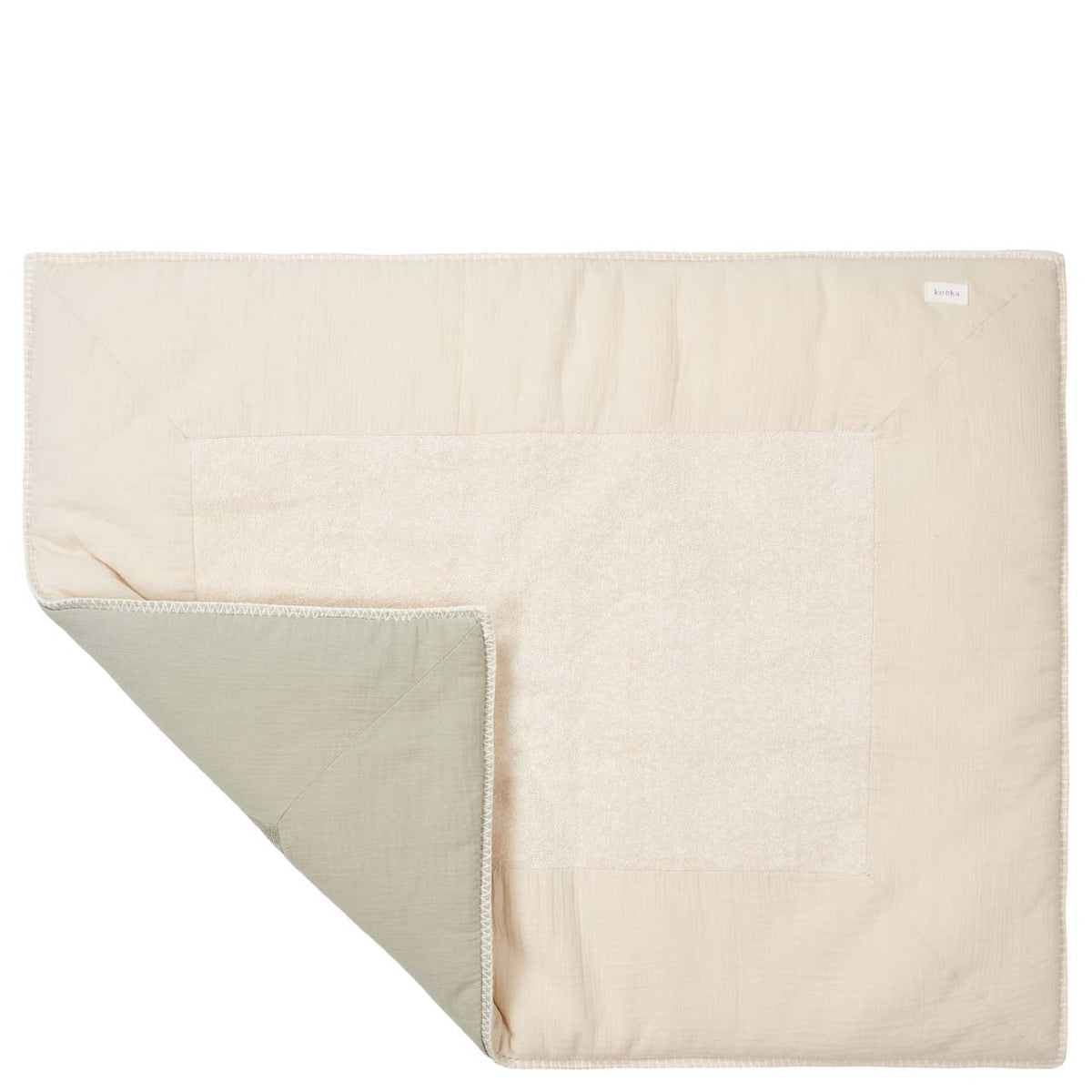 Laufgittereinlage Musselin 75 × 95 cm von Koeka Faro in Warm White/Sage