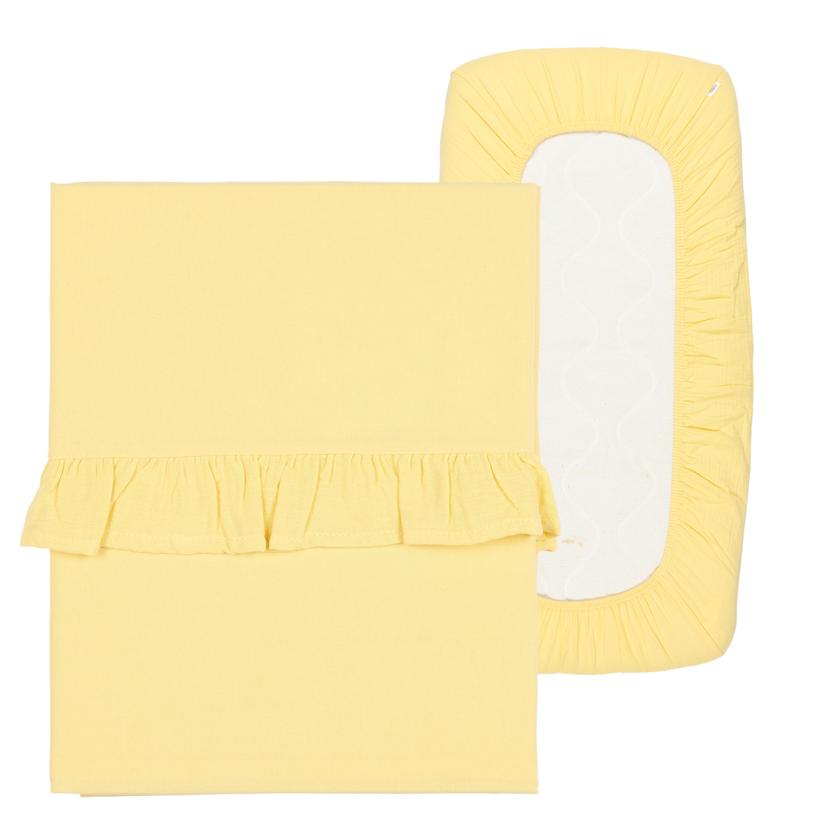 Laken 80 × 100 cm und Spannbettlaken 40 × 80 cm mit Rüsche von Koeka Faro in Honey, Ansicht 2