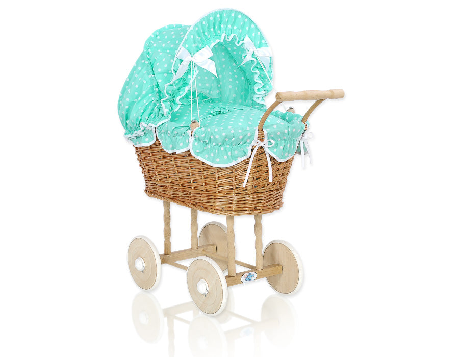 Puppenwagen Weide Natalia – Natur Mint