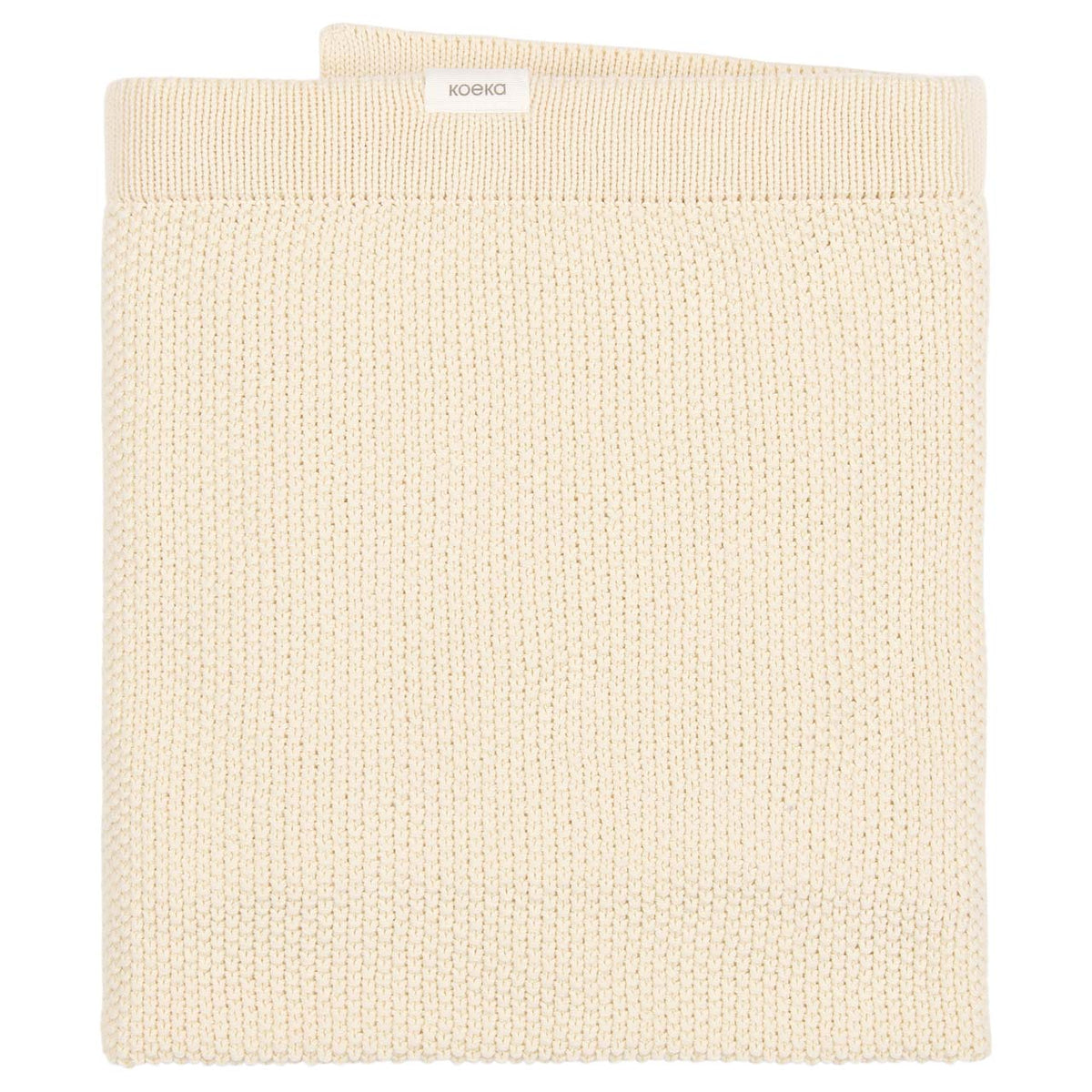 Kinderdecke Koeka Lisbon in Powder White aus gestrickter Baumwolle