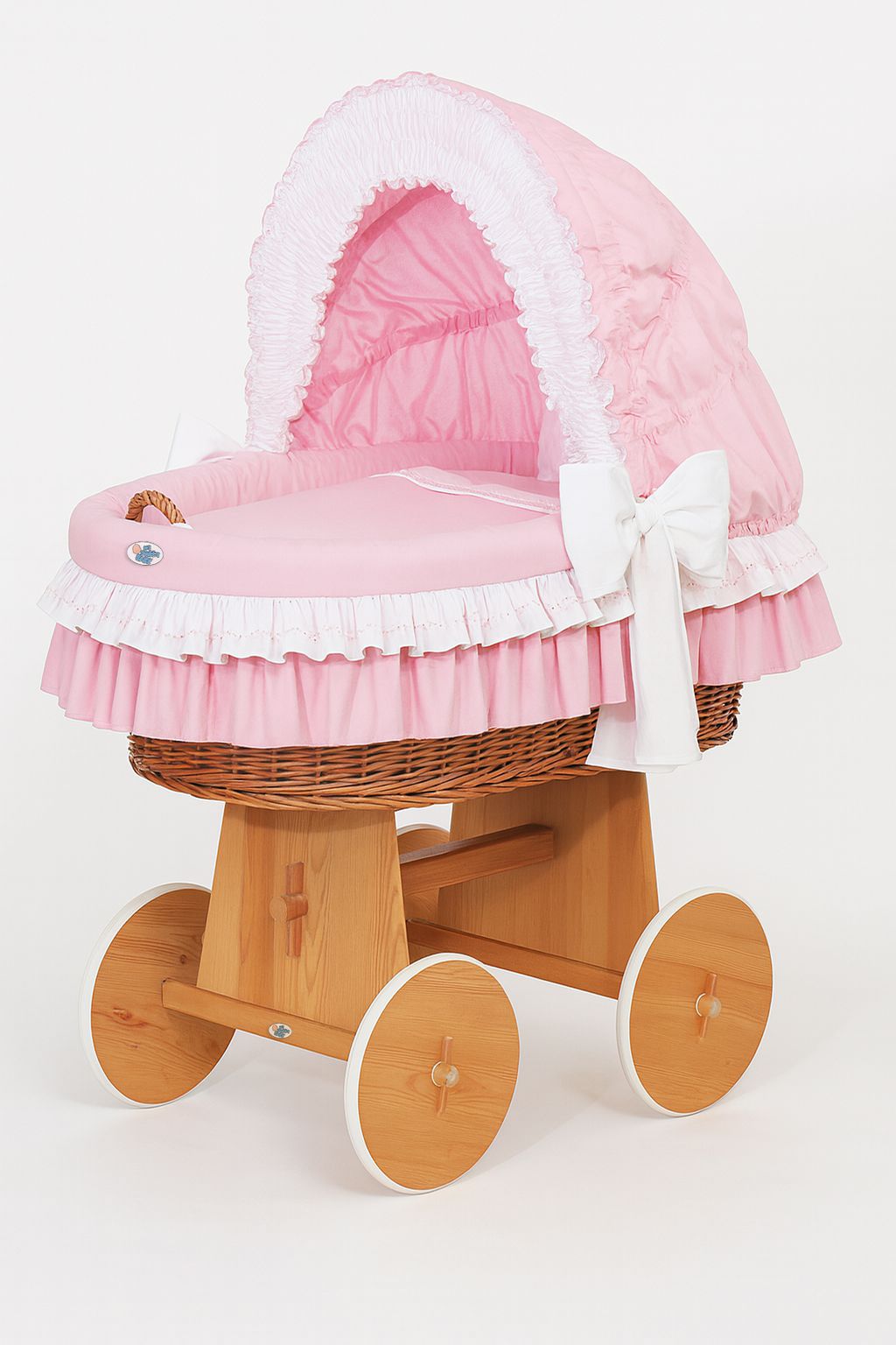 Stubenwagen Weide mit Verdeck Bellamy – Natur Rosa