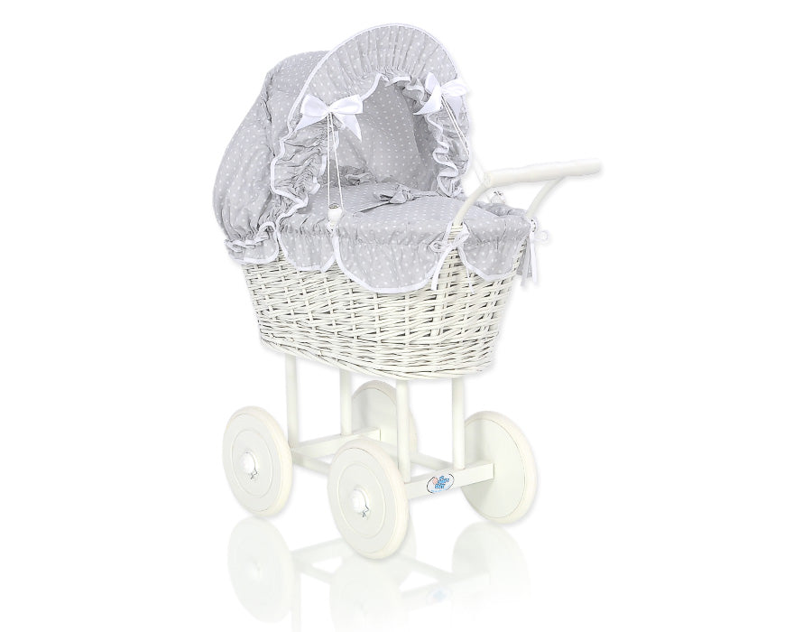Puppenwagen Weide Natalia – Weiß Grau