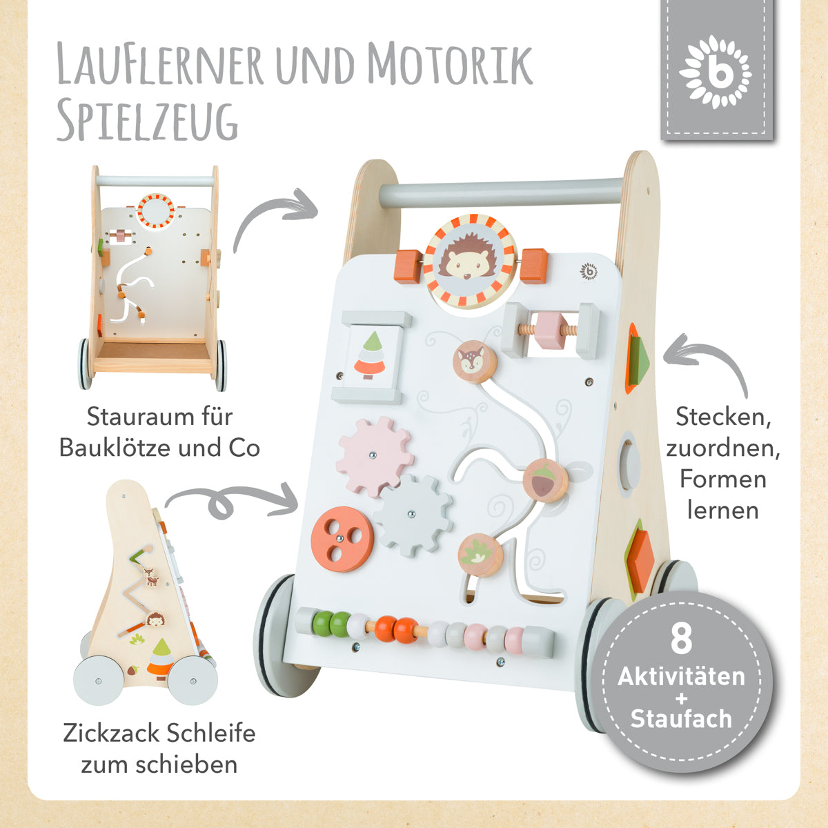 bieco Lauflernwagen Waldtiere, Herstellergrafik 2