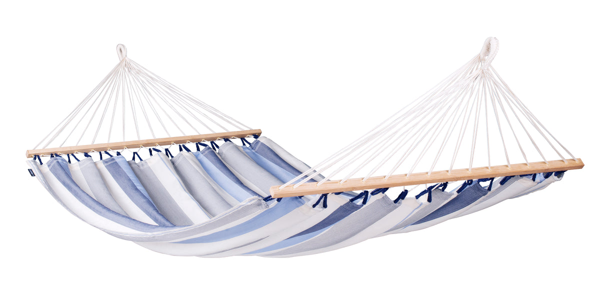 Doppel-Stabhängematte LA SIESTA Alisio Sea Salt mit Bambus-Spreizstab
