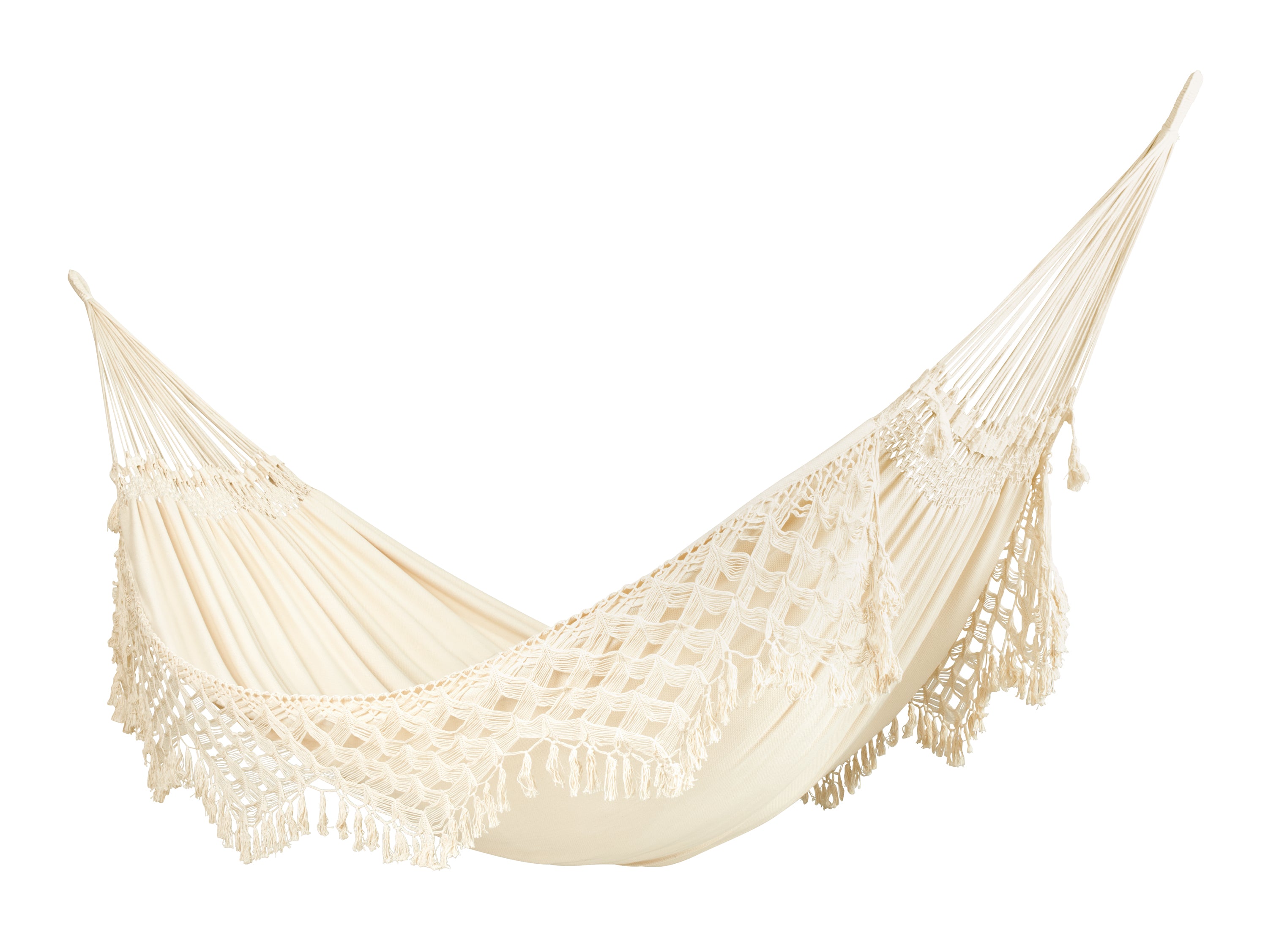 Kingsize-Hängematte LA SIESTA Bossanova Latte aus Bio-Baumwolle