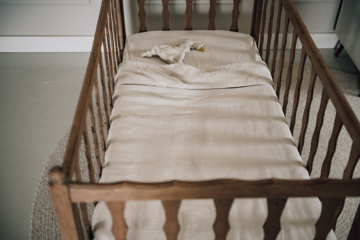 Babydecke 75x100 aus Musselin mit Teddyfutter – Koeka Faro