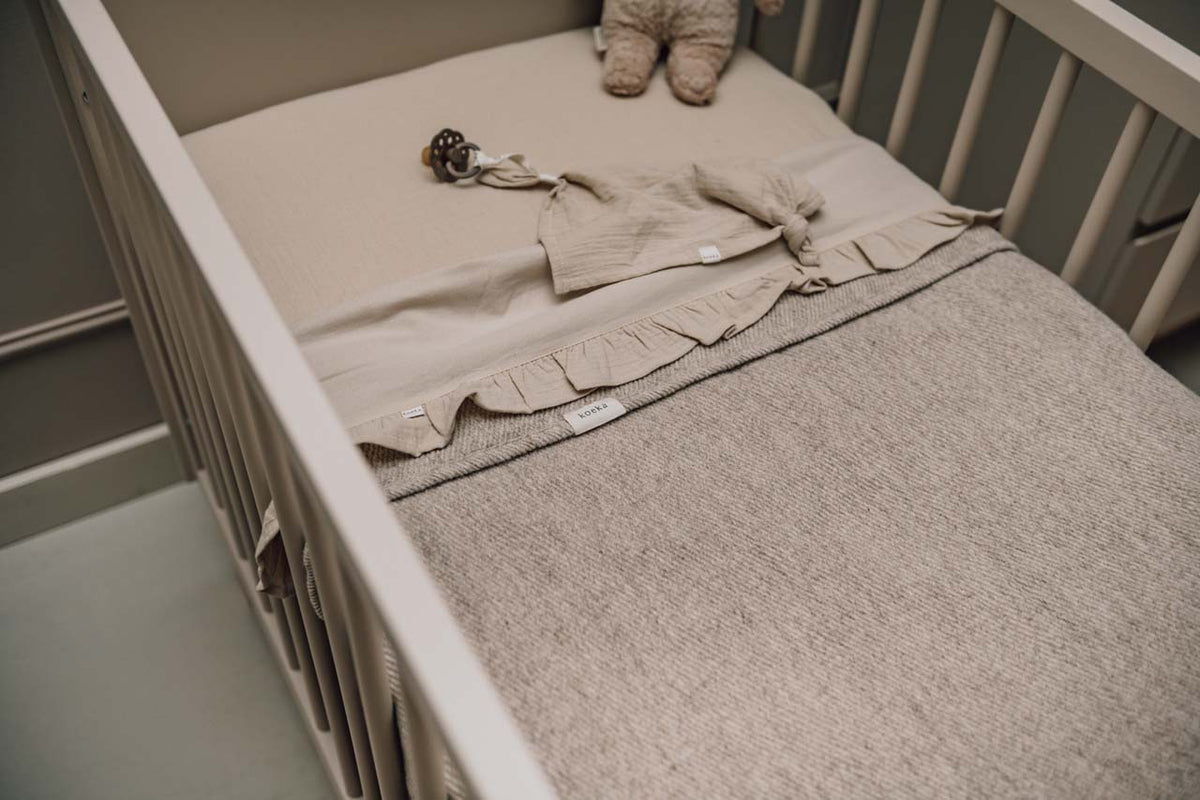 Babydecke Wollmix mit Baumwollflanell 75 × 100 cm – Koeka Toronto