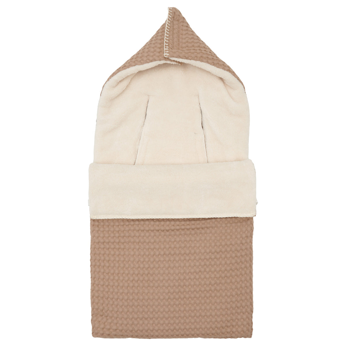 Fußsack für Babyschale Koeka Oslo in Caffe mit Teddyfutter