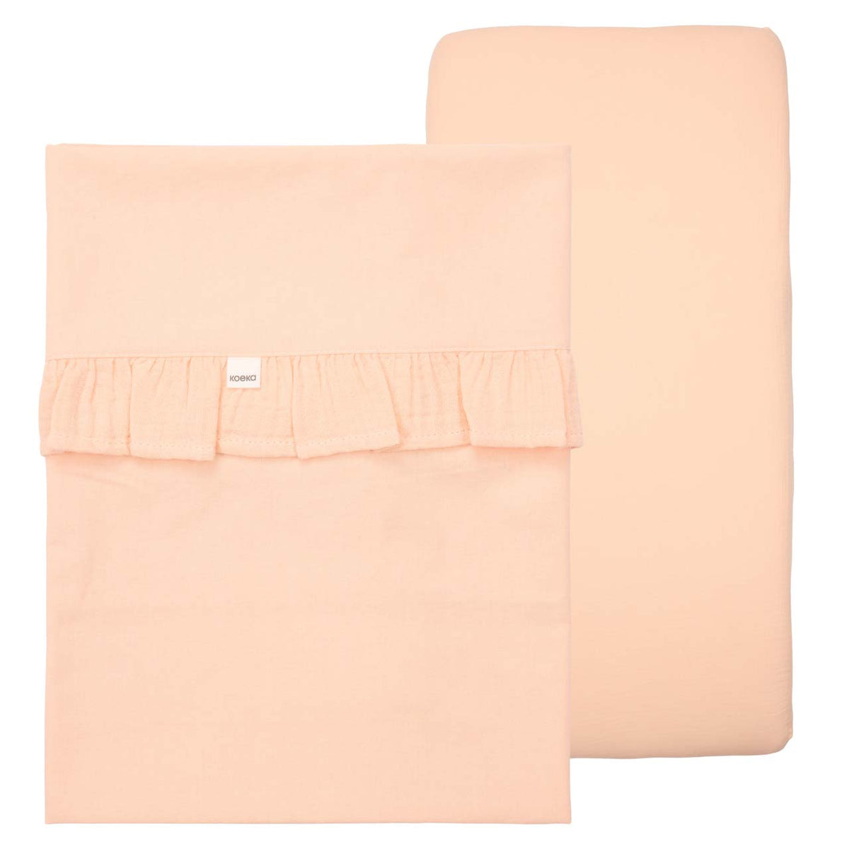 Kinderlaken 110x140 und Spannbettlaken 60x120 mit Rüsche – Koeka Faro