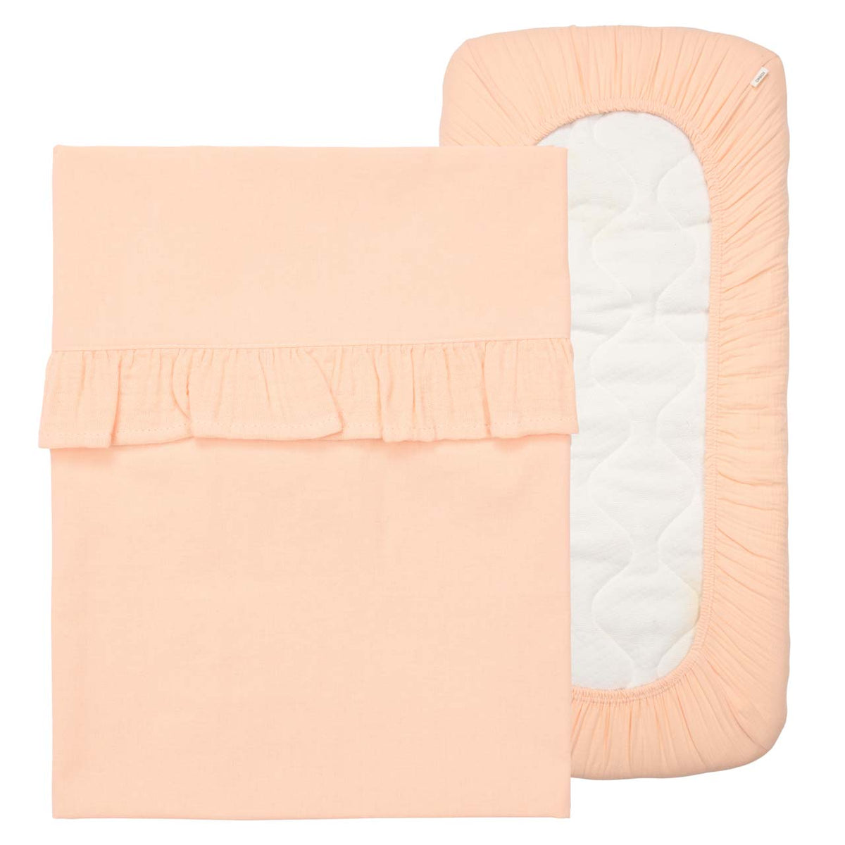 Kinderlaken 110x140 und Spannbettlaken 60x120 mit Rüsche – Koeka Faro