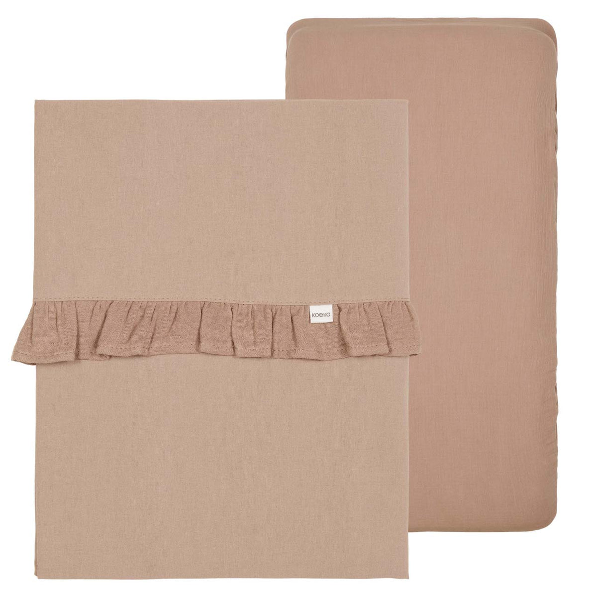 Kinderlaken 110x140 und Spannbettlaken 60x120 mit Rüsche – Koeka Faro