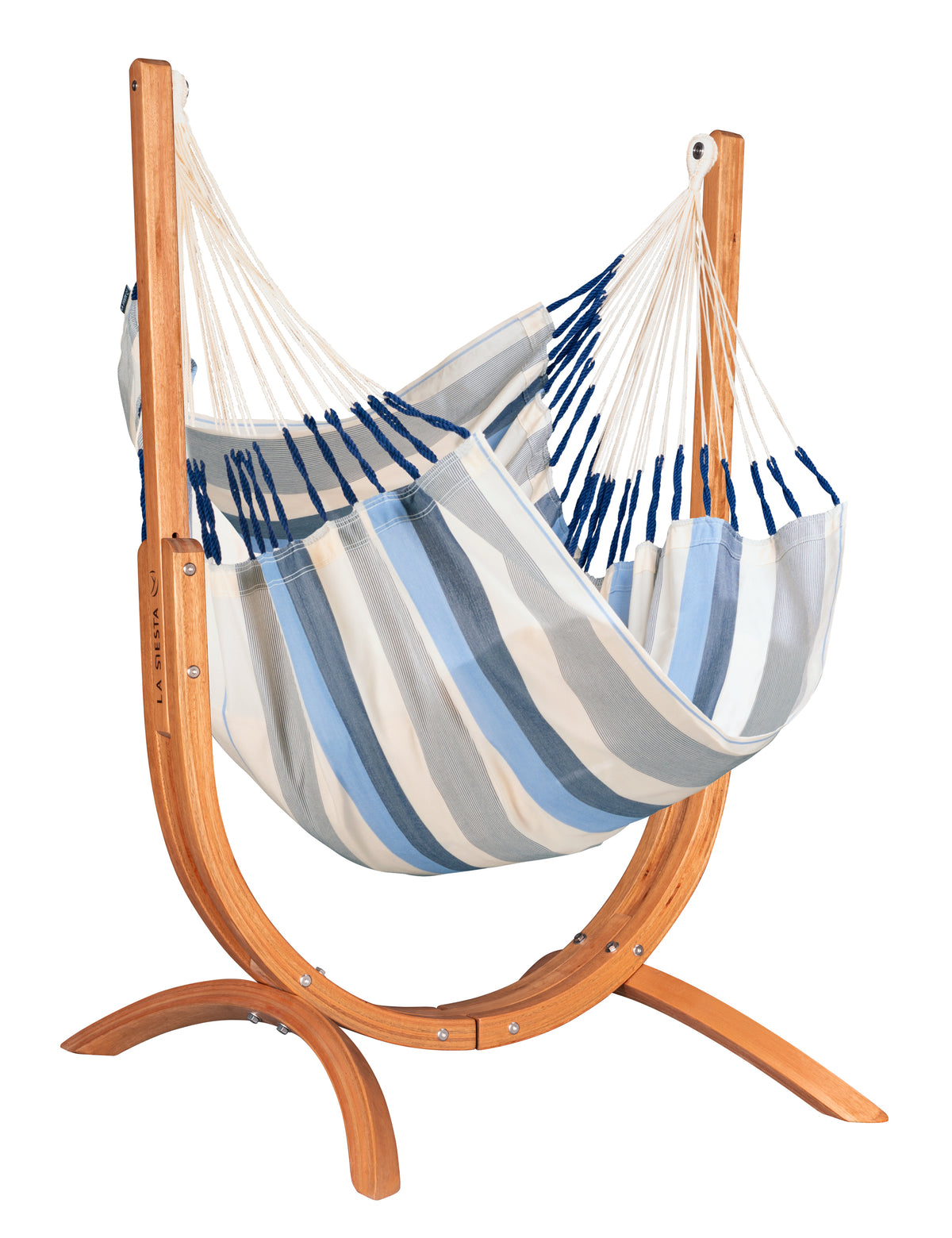 Hängesessel-Set LA SIESTA Udine Outdoor Sea Salt mit Eukalyptusgestell