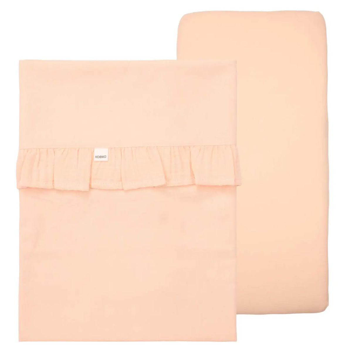 Baby Spannbettlaken 40x80 & Laken Set – Koeka Ruffle Far Peach