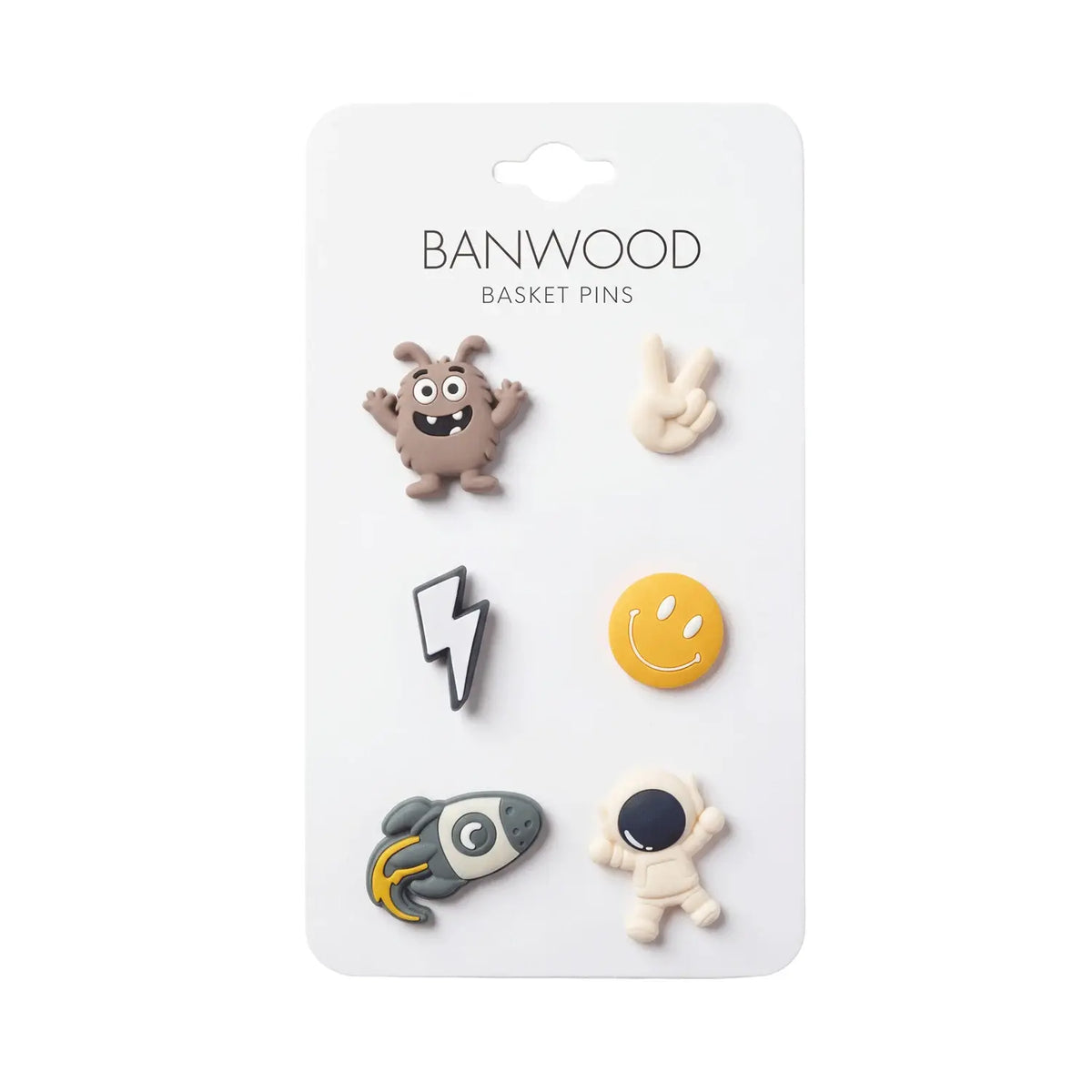 Korb-Pins Weltraum – Banwood Pin & Ride (12 Stück), Produktbild