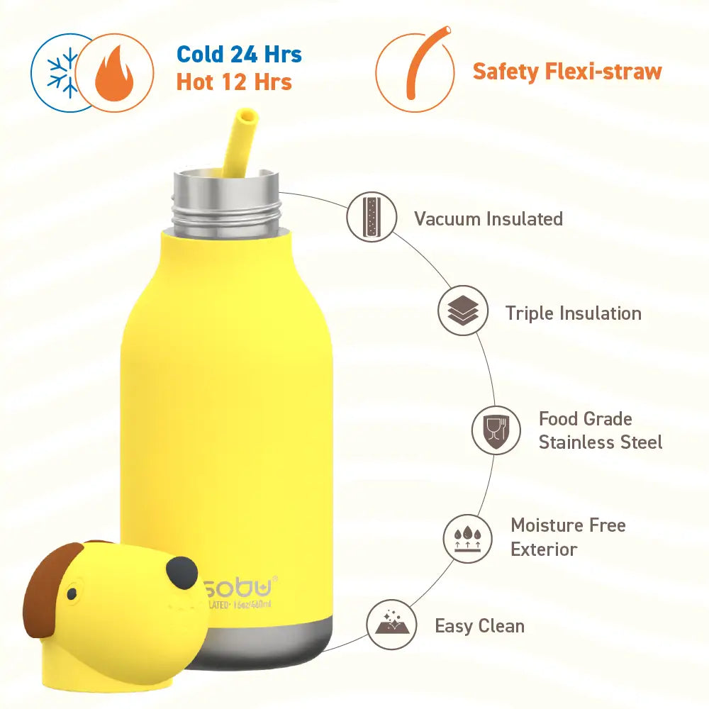 Doggie Bestie Bottle – isolierte Edelstahl Trinkflasche - Kindertrinkflasche