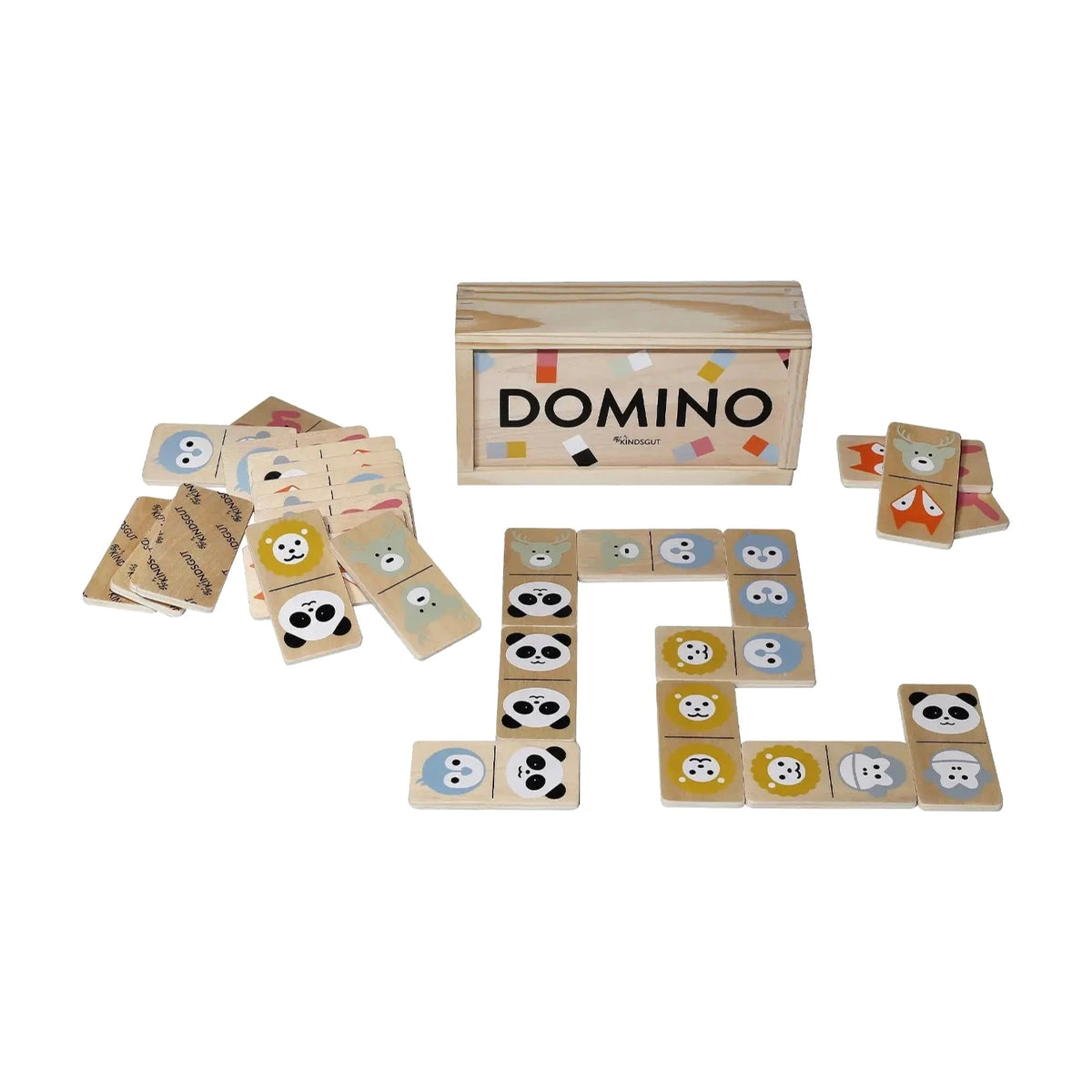 Domino Tiere – Holz-Dominospiel mit Tiermotiven