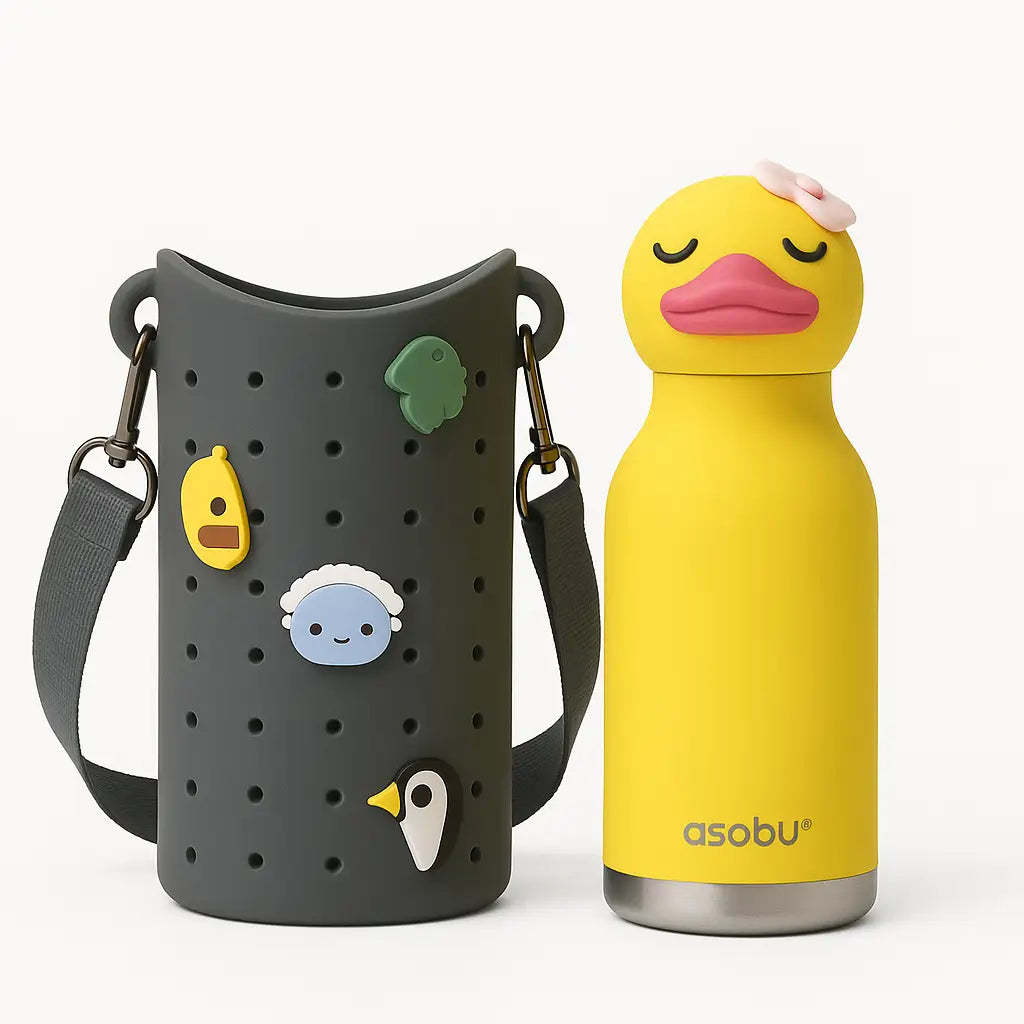 Ducky Bestie Bottle & Bestie Sling Smoke – Kinder Trinkflasche Set
