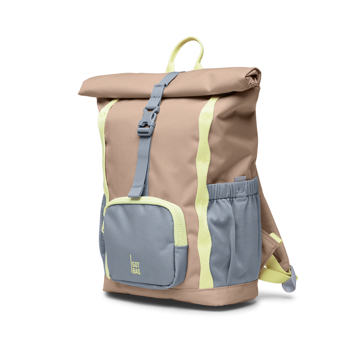 GOT BAG Kids Adventure Rolltop Kinderrucksack in Beige (sandbar), in diagonaler Ansicht